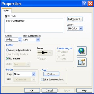 Annotation Note Properties Window